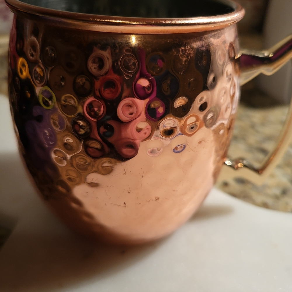 Godinger Copper Mug with Hammered Design 3.5 × 3 Inch